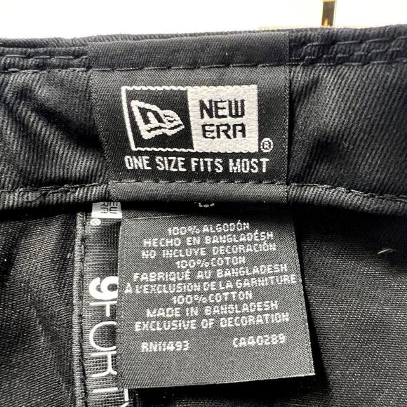 New Era 9Forty Baseball Hat Men One Size Fits Black Hook & Loop Adjustable Cap - Picture 7 of 8